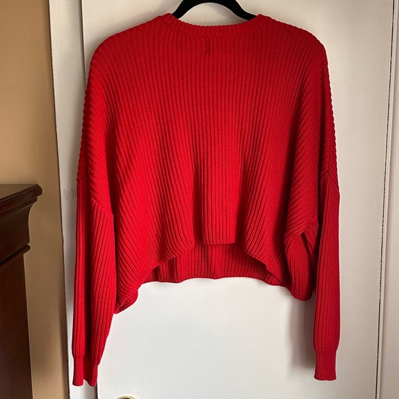 Cotton Candy LA red knit crop sweater - Picture 2 of 3